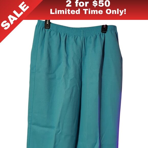 [Sale: 2 for $50!] NWT Alfred Dunner Teal Trousers - 18WP 0174 - Picture 1 of 8